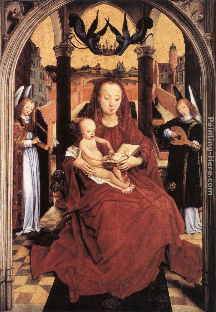 Hans Memling Virgin and Child Enthroned with two Musical Angels
